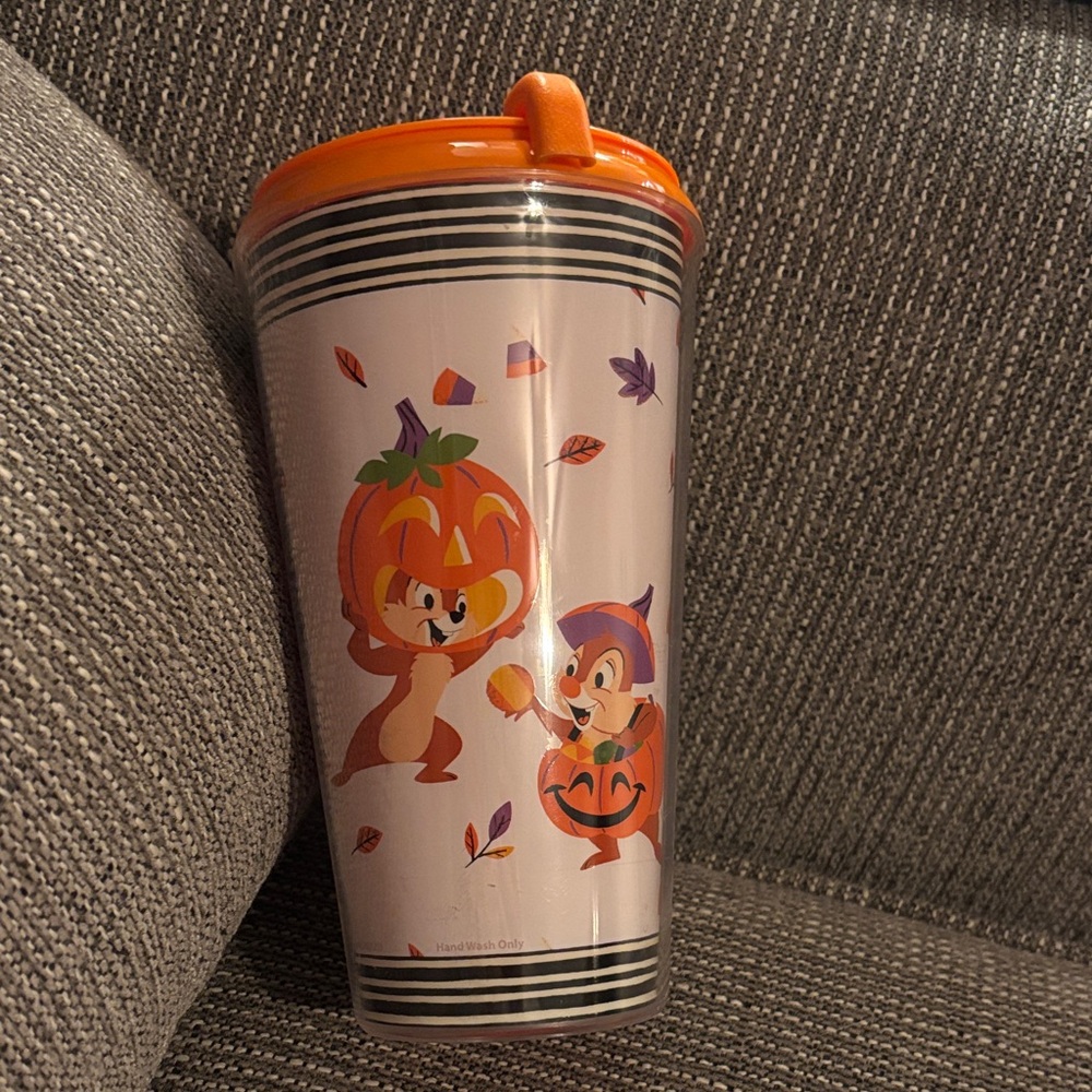 Disney Halloween Chip and Dale 16oz Tumbler Cup with lid